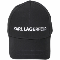 KARL LAGERFELD K/Essential 字母刺繡棉質棒球帽(黑色)