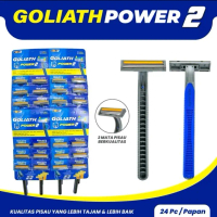 Goliath Garuk Goliath Pisau Mata 2 Pisau Cukur Ganda Pria & Wanita Alat Cukur Jenggot Kumis Power 2