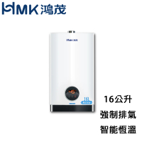 【HMK 鴻茂】屋內智能恆溫強制排氣熱水器H-1601 16L(NG1/FE式 原廠安裝)