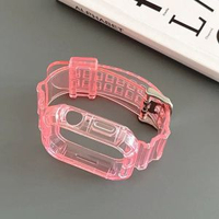 全城熱賣 - 冰川一體透明iwatch錶帶se適用s9蘋果applewatch手錶s8保護殼新款透粉適用 iwatch 42mm（S10/11 代）