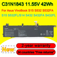 11.55V 42Wh C31N1843 Laptop Battery For ASUS VivoBook S15 S532 S532FA S532FL S14 S432 S432FA S432FL X432FA X532FL 3ICP5/58/78