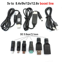 Kabel Penyambung Modul Langkah KE, USB, 5V hingga 9v 12v 12.6V 8.4v, Talian Boost, Kuasa ke DC 5.5x2
