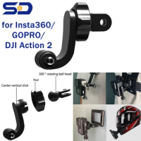 Motorcycle Helmet Chin Stand Mount Holder Camera Base For DJI Action 2/Insta360 Action Sports Camera Vertical Adapter