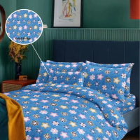 Bedcover Set Joyfull Little Flower CS 2485 Anti Luntur Ukuran King dengan Sarung Bantal Katun dari V