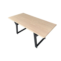 【固得家俬】160x80x73cm高 工業風 工作桌 梣木 實木桌板 鐵腳 鐵件(餐桌 會議桌)