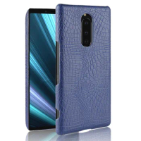 New For Sony Xperia 1 Case Luxury Retro Crocodile PU Leather Hard Back Cover For Sony Xperia 1 J8110 J8170 J9110 Phone Cases