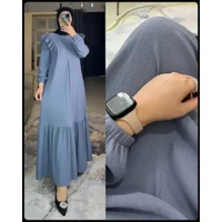 Baju GAMIS WANITA LUNA KNIT PREMIUM DENIM