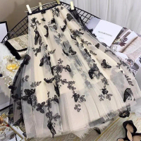 Rok Tutu 3D Import / Maxi Skirt MotifKupu Kupu Timbul