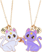 Best Friend Necklace Gifts Friendship Necklace Matching Magnetic Cat BFF Necklace for 2 Girls