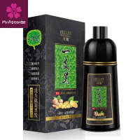 400ml Permanent Black Hair Shampoo Organic Natural Fast Hair Dye Plant Essence Black Hair Dye Shampoo For Women Men