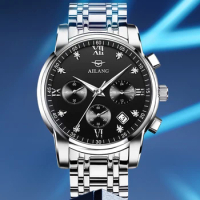 AILANG Mens Watches Top Brand Luxury 24 Hours Chronograph Quartz Watch Men Stainless Steel Waterproof Luminous Relogio Masculino