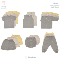 Paket Baju Bayi 8 Setel 16 Pcs Newborn - Calmet Motif Bordir 3 Warna