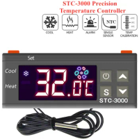 STC-3000 Digital Temperature Controller 110V-220V Thermostat Thermoregulator With Sensor Relay Heating Cooling Incubator 12V 24V