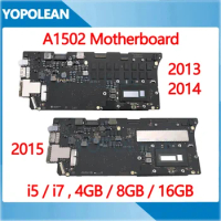 Original For MacBook Pro Retina 13" A1502 Motherboard Logic Board i5 i7 RAM 8GB 16GB 2013 2014 2015