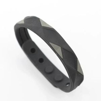 iGlobalStore - 防靜電手環, 6孔可調節手帶, 適合戶外活動, 男女皆宜 (黑/灰色) 手帶沒有字樣