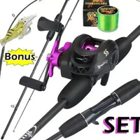 SKY - Sougayilang Joran Pancing Full Set 1.8M 5-10LB 7.2:1 Joran BC Set UL Carbon Pancingan Set Leng