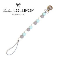 加拿大loulou lollipop 繽紛串珠奶嘴鍊夾-珍珠貝殼藍
