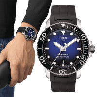 TISSOT天梭 官方授權 Seastar 1000 300米 海洋之星 潛水機械腕錶 禮物推薦 畢業禮物 43mm/T1204071704100