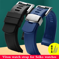 Suitable for Seiko PROSPEX series SEIKO/SRPE99K1/SRP777J1 fluorine rubber curved waterproof strap Men's watch accessories