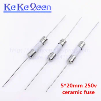 10PCS/LOT Ceramic Fuse 5*20mm 5*20 F5A F6.3A F8A F10A F12A F15A F25A 250V With 2 Pin Fuse Fast Blow Fuse 5x20MM