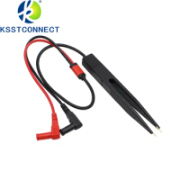 SMD Chip Component Multimeter Test Hook Clips Tweezers Lead LCR Testing Tool Tester Meter Pen Probe 4mm Banana Plug