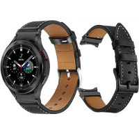 Leather Watch Straps For Samsung Galaxy Watch 6 5 Pro 45mm 44mm 40mm/Galaxy Watch 4 Classic 42mm 46mm Seamless Smart Watch Band