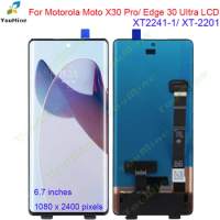 6.7" For Motorola Edge 30 Ultra Edge X LCD XT-2201 Display Touch Panel Screen Sensor Digiziter For Moto X30 Pro LCD XT2241-1