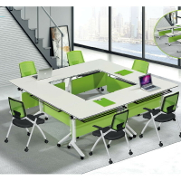 折疊會議桌移動培訓桌椅組合辦公桌長條桌教育機構雙人拼接課桌