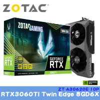 ZOTAC 索泰 RTX3060TI Twin Edge 8GD6X 顯示卡(ZT-A30620E-10P)