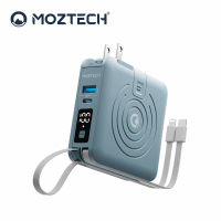 【MOZTECH】萬能充Pro 多功能五合一行動電源 10000mAh_37Wh(具Wh標示)-水泥灰