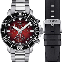 TISSOT 天梭 官方授權 Seastar 海星300米潛水石英錶-T1204171142100-45.5mm