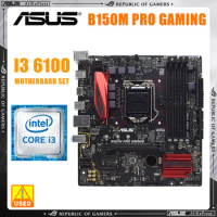 Asus B150M PRO Gaming motherboard Set LGA 1151 Suitable for i7/i5/i3 USB3.m.2 SATA3 i36100 CPU motherboard combination