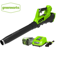 greenworks 40V Air Blower Cordless 115 MPH / 430 CFM Brushless Cordless Axial Leaf Blower Outdoor Garden Tool with 4ah Battery