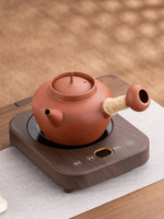 潮州砂銚壺耐高溫側把紅泥煮茶壺電陶爐煮茶器套裝圍爐煮茶燒水壺