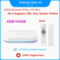 [Genuine] 2024 Unblock Tech Ubox11 Android 12.0 TV box 4G+64G Best Asia Europe Smart Media Player svicloud 9p Update from UBOX10
