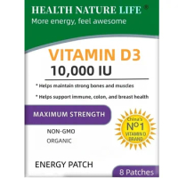 Vitamin D3 10,000 IU Organic Vitamin D Patches 8 Week Supply, Contains Vitamin D &amp; K Complex Premium Non GMO, Biotin &amp;Folic Acid