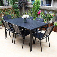 戶外庭院塑木桌椅組合別墅花園室外休閑陽臺咖啡廳防腐木桌椅