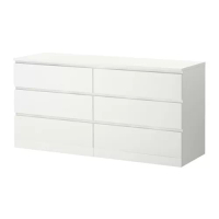 MALM 抽屜櫃/6抽, 白色, 160x48.2x78 公分