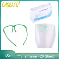 Dental Safety Face Shield Clear Visor Frame Shield Kits Waterproof Antifog Detachable Eye Face Protection Mask with Frame