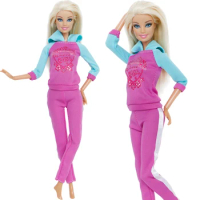 1 Set Casual Daily Outfit Rose Red Blue Sports Wear Yoga Gym Suit Dollhouse Accessories for Barbie Doll Clothes Kids Toys