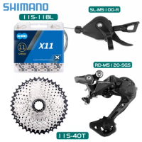 SHIMANO Deore 11Speed M5100 Shifter M5120SGS Rear Derailleur MTB 11S KMC X11 Chain 11v 40/42/46/50/52T Flywheel Group Set
