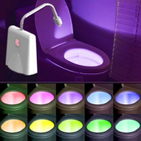 Smart PIR Motion Sensor Toilet Seat Night Light 10 Colors LED Waterproof Backlight For Toilet Bowl Lamp 500mAH WC Toilet Light