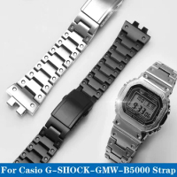 Watch Band For Casio G-SHOCK-GMW-B5000 Solid Stainless Steel Watch Strap Small Square Bracelet Watch Accessories Belt