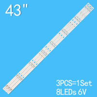 780mm 6V 8 Led TV backlight is suitable for TCL 43-inch DS-4C-LB4308-YM01. L43P1A L43P2 D43A81043D8600 43HR330M08 OEM43LB06-LED3