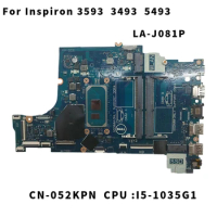 LA-J081P i5-1035G1For Dell Inspiron 3493 3593 5593 Laptop Motherboard CN-052KPN