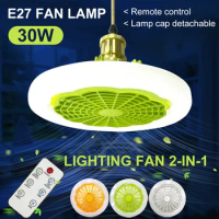 E27 Ceiling Fan Light Remote Control Fan Lamp Dimmable Ceiling Lamp 3-speed Electronic Fan 360 Degree Rotating Living Room Light
