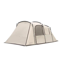 Landwolf Large Space Tunnel Tent Outdoor Camping Tourist 4-8Persons 1hall 1sleeping Room Anti-storm Sunscreen Family Travel Car