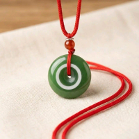 Kalung Hetian Jade/Green Jade/giok/liontin