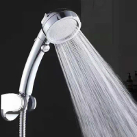 Bath Shower Head 3 Modes Adjustable Water Saving High Pressure Rain Luxury Home Hotel Silver Sprayer Bathroom Accessories