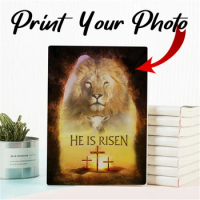 Custom Photo Journal Personalized Notebook He Is Risen Debra Ben Jesus Awesome Lion Poster Jesus With A Lion Picture Lamb Diary